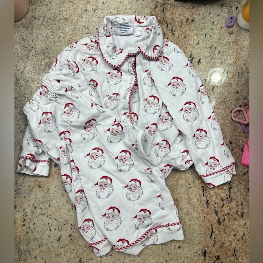Little Louanne Classic Pajamas set Santa Face